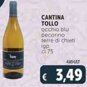 Deco Supermercati CANTINA TOLLO occhio blu pecorino terre di chieti igp cl 75 offerta