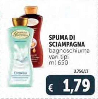 Deco Supermercati SPUMA DI SCIAMPAGNA bagnoschiuma vari tipi ml 650 offerta