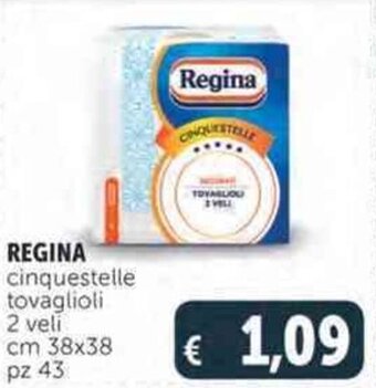Deco Supermercati REGINA cinquestelle tovaglioli 2 veli cm 38x38 pz 43 offerta