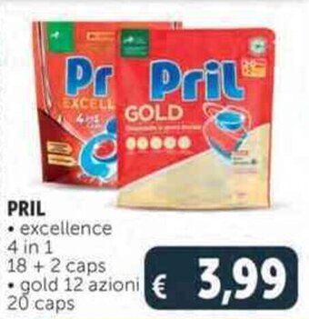 Deco Supermercati PRIL excellence 4 in 1 18+ 2 caps offerta