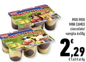 Conad Superstore MUU MUU MINI CAMEO cioccolato/ vaniglia 6x50g offerta