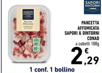 Conad Superstore PANCETTA AFFUMICATA SAPORI & DINTORNI CONAD 100g offerta