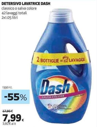 Coop DETERSIVO LAVATRICE DASH 42 lavaggi totali 2x1.05 litri offerta