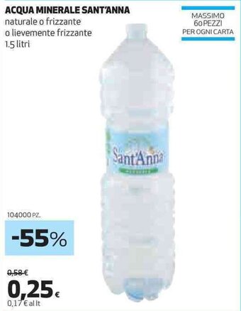 Coop ACQUA MINERALE SANT'ANNA 1.5 litri offerta