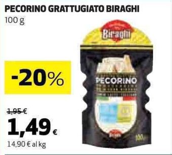 Coop PECORINO GRATTUGIATO BIRAGHI 100 g offerta