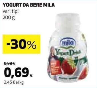 Coop YOGURT DA BERE MILA vari tipi 200 g offerta