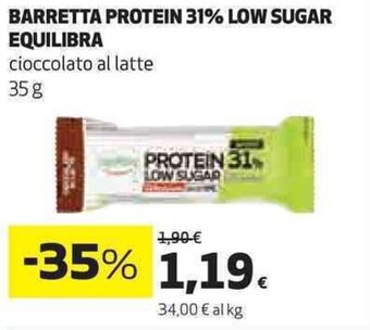Coop BARRETTA PROTEIN 31% LOW SUGAR EQUILIBRA 35 g offerta