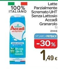 Granarolo latte parzialmente scremato uht senza lattosio accadi