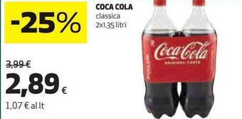 Coop COCA COLA classica 2x1.35 litri offerta