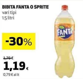 Coop BIBITA FANTA O SPRITE vari tipi 1.5 litri offerta