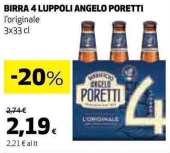 Coop BIRRA 4 LUPPOLI ANGELO PORETTI l'originale 3x33 cl offerta