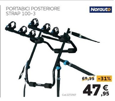 Norauto Norauto - portabici posteriore strap 100-3 offerta