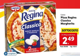 Lidl cameo Pizza Regina Classica Margherita 2x 310 g confezione offerta