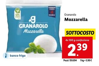 Lidl Granarolo Mozzarella 4x 100 g confezione offerta