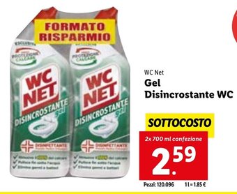 Lidl WC Net Gel Disincrostante WC 2x 700 ml confezione offerta