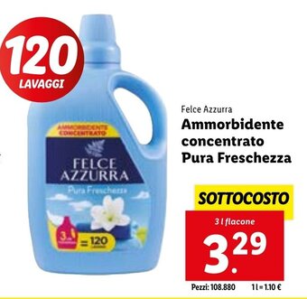 Lidl Felce Azzurra Ammorbidente concentrato Pura Freschezza 31 flacone offerta
