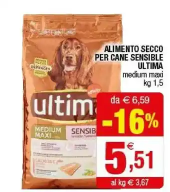 Iperal Ultima Alimento Secco Per Cane Sensibile Medium/ Maxi 1,5 Kg offerta