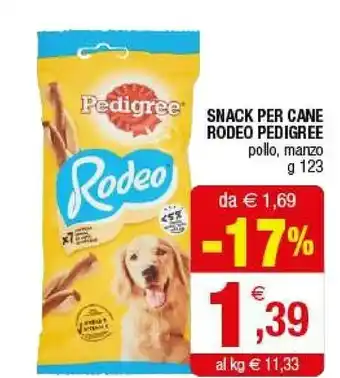 Iperal Pedigree Snack Per Cane Rodeo Pollo/ Manzo 123 G offerta