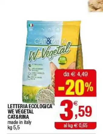 Iperal Cat&rina Lettiera Ecologica We Vegetal Made In Italy offerta
