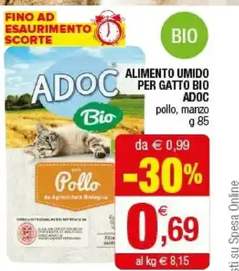 Iperal Adoc Alimento Umido Per Gatto Bio Pollo/ Manzo 85 G offerta