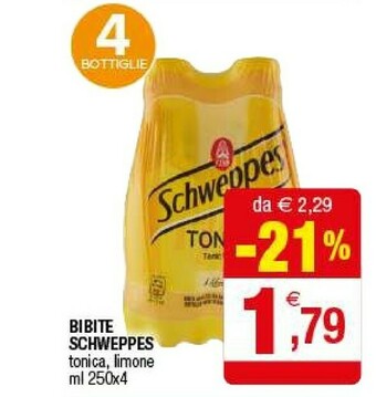 Iperal Schweppes Tonica 1000 G(ml) offerta