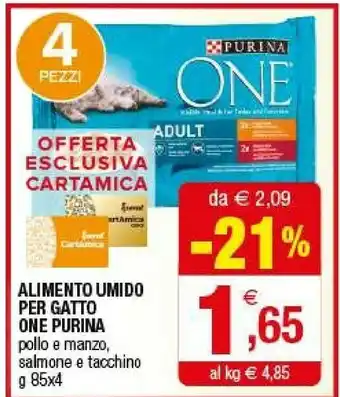 Iperal Purina Alimento Umido Per Gatto One Pollo E Manzo/ Salmone E Tacchino offerta