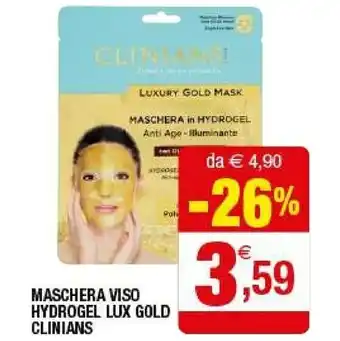 Iperal Clinians Maschera Viso Hydrogel Lux Gold offerta