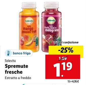 Lidl Solevita Spremute fresche 250ml confezione offerta
