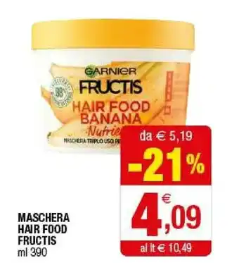 Iperal Garnier Maschera Hair Food Banana Nutriente Fructis 390 Ml offerta