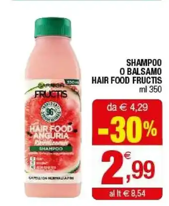 Iperal Garnier Shampoo/ Balsamo Hair Food Fructis 350 Ml offerta