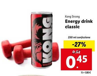 Lidl Kong Strong Energy drink classic 250 ml confezione offerta