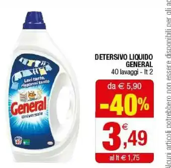 Iperal General Detersivo Liquido Universale 40 Lavaggi offerta