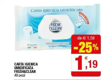 Iperal Fresh & Clean Carta Igienica Umidificata 48 Pezzi offerta