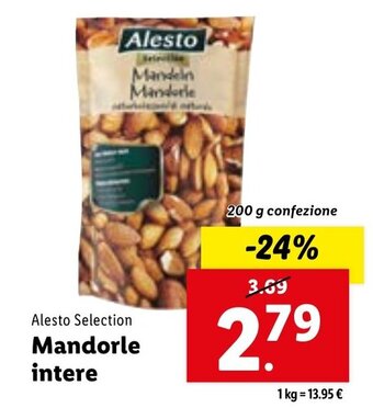 Lidl Alesto Selection Mandorle intere 200 g confezione offerta