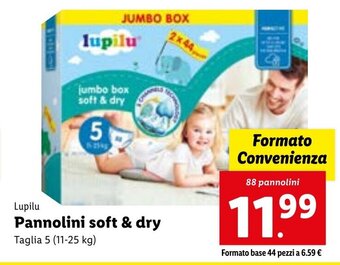 Lidl lupilu Pannolini soft & dry 5 (11-25 kg) offerta