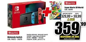 MediaWorld Nintendo Super Mario 3D World Basic Switch offerta