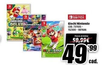 MediaWorld Nintendo Switch Giochi offerta