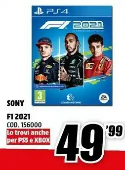 MediaWorld Sony F1 2021 offerta