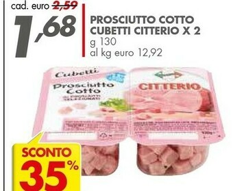 Italmark Citterio I Cubetti Prosciutto Cotto 130 G(ml) offerta