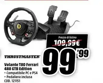 MediaWorld Volante T80 Ferrari 488 Gtb Edition offerta
