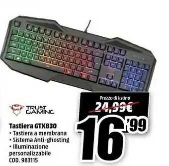 MediaWorld Tastiera Gtx830 offerta