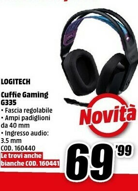 MediaWorld Logitech Cuffie Gaming G335 offerta