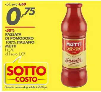Italmark Mutti Passata Di Pomodoro 100% Italiano offerta