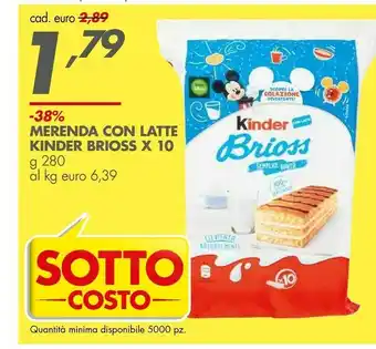 Italmark Ferrero Merenda Con Latte Kinder Brioss offerta