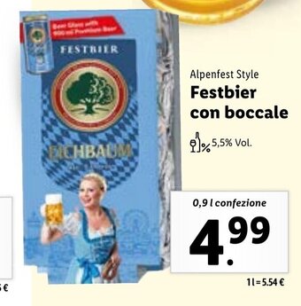 Lidl Alpenfest Style Festbier con boccale 0,9 l confezione offerta