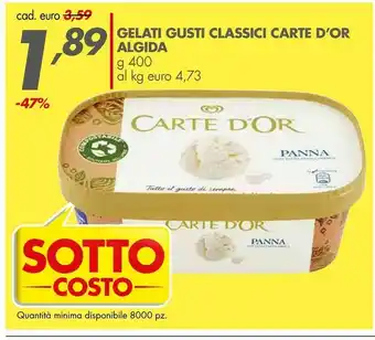 Italmark Algida Carte D'Or Panna 400 G(ml) offerta