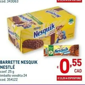 Metro Nestlè Nestlé Barrette Nesquik offerta