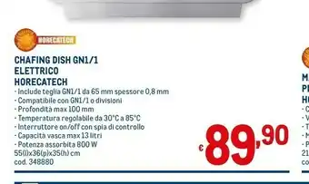 Metro Horecatech Chafing Dish GN1/1 Elettrico offerta