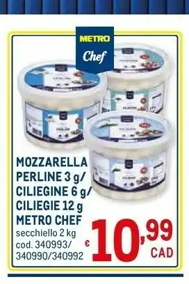 Metro Metro chef Mozzarella Perline 3 G/ Ciliegine 6 G/ Ciliegie 12 G offerta