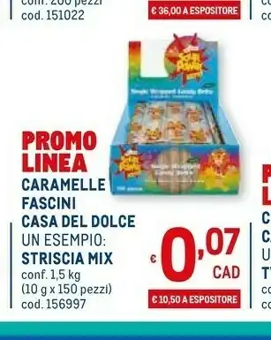 Casa del dolce Caramelle Fascini Striscia Mic